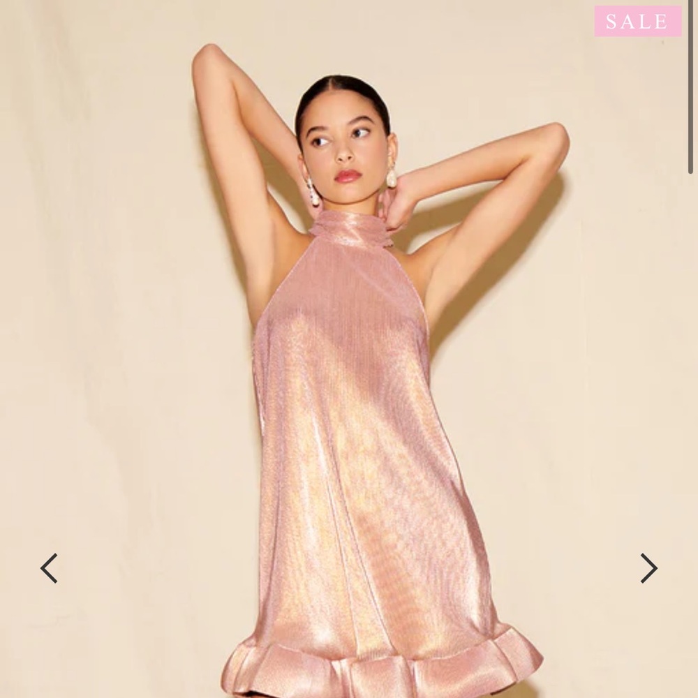 SAYLOR Pink Chemise with Ruffle Hem